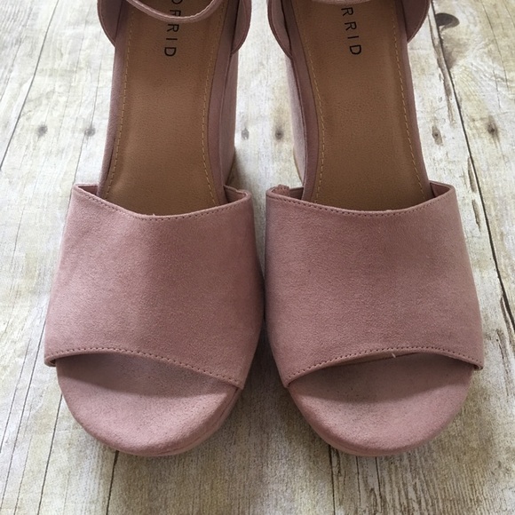 Torrid Faux Suede Peep Toe Wedge Heels - Picture 7 of 8